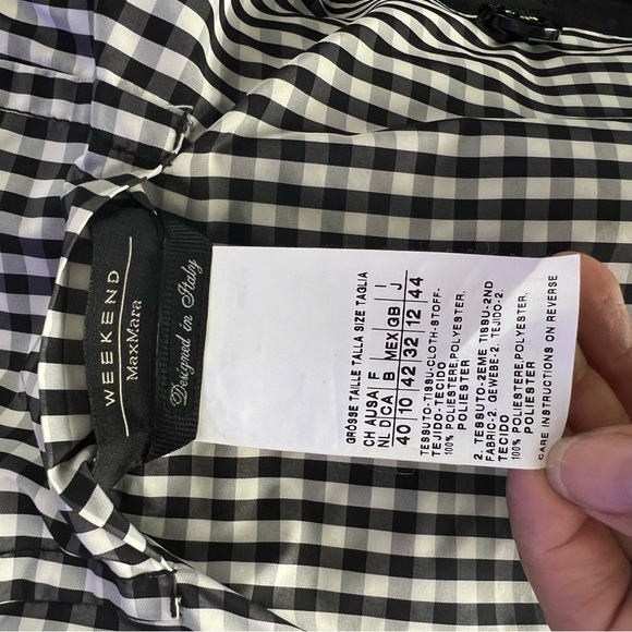 Weekend Max Mara  Women's Black Reversible Coat Jacket Solid/Plaid  Size S - Picture 7 of 10